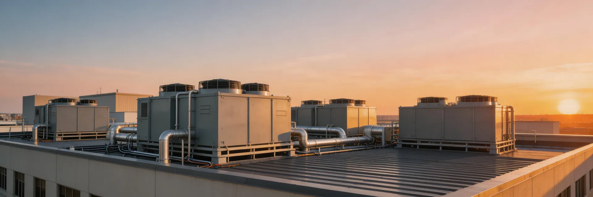 Commercial HVAC rooftop installation